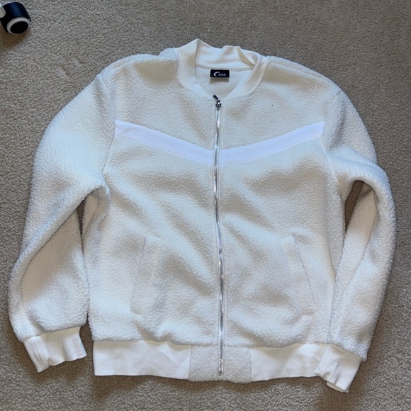 ZYIA Active Flying V Fleece Teddy Bomber Jacket - Picture 1 of 4